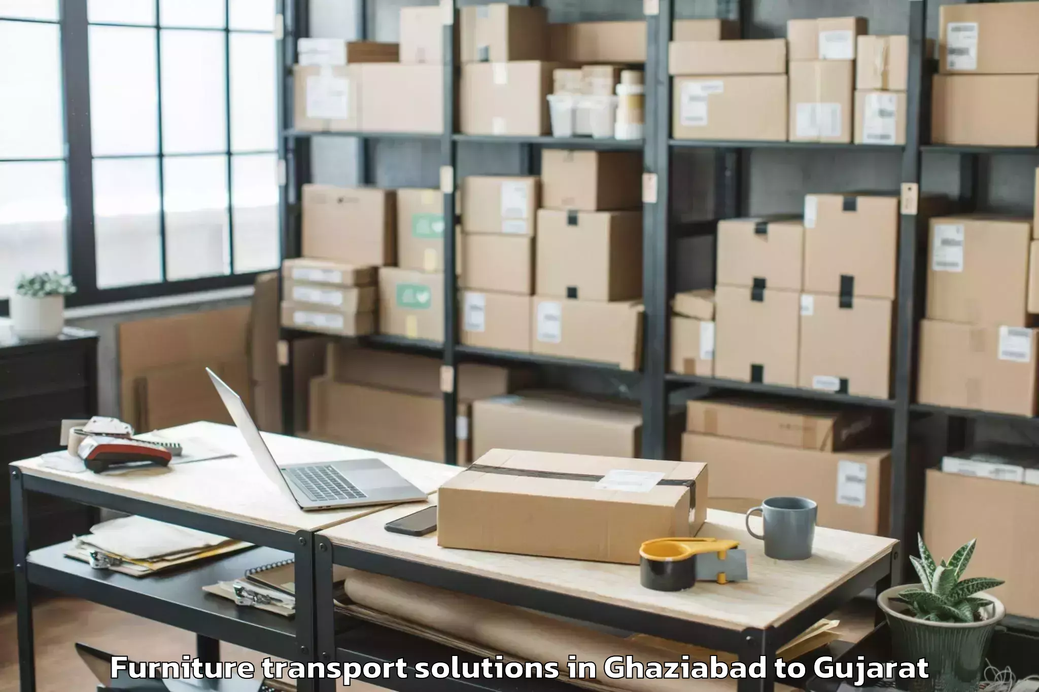 Quality Ghaziabad to Pardi Furniture Transport Solutions